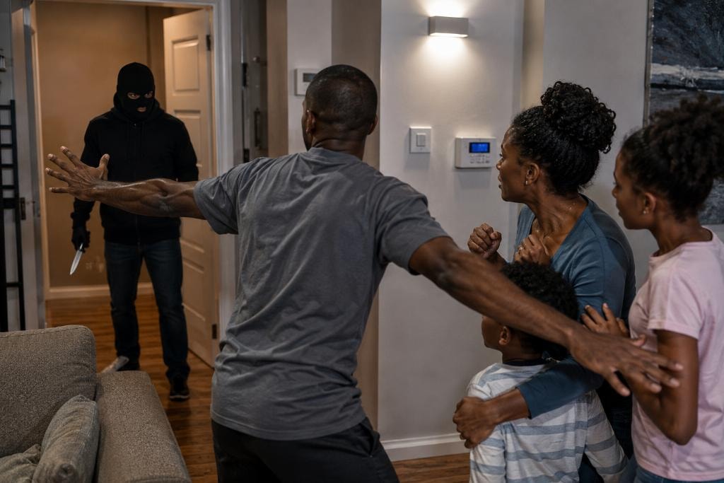 Home intruder confrontation